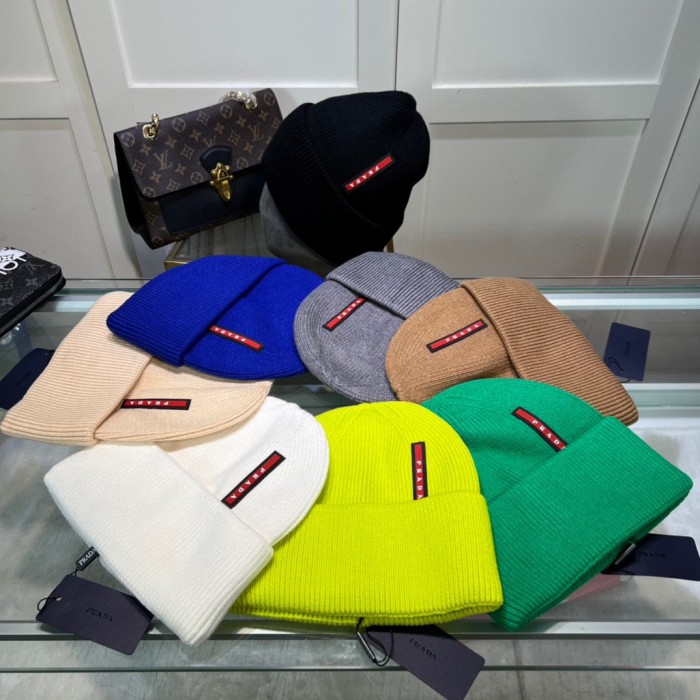 Prada Men Womens Hats Luxury Brand Design Prada Knit Hat with Original Box Whatsapp【+1-3239614486】