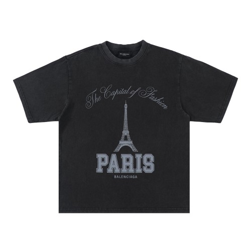 Balenciaga Luxury Brand Women Mens Short Sleeve T-Shirt ENJOY PARIS T-SHIRT OVERSIZED Whatsapp 【+1-3239614486】