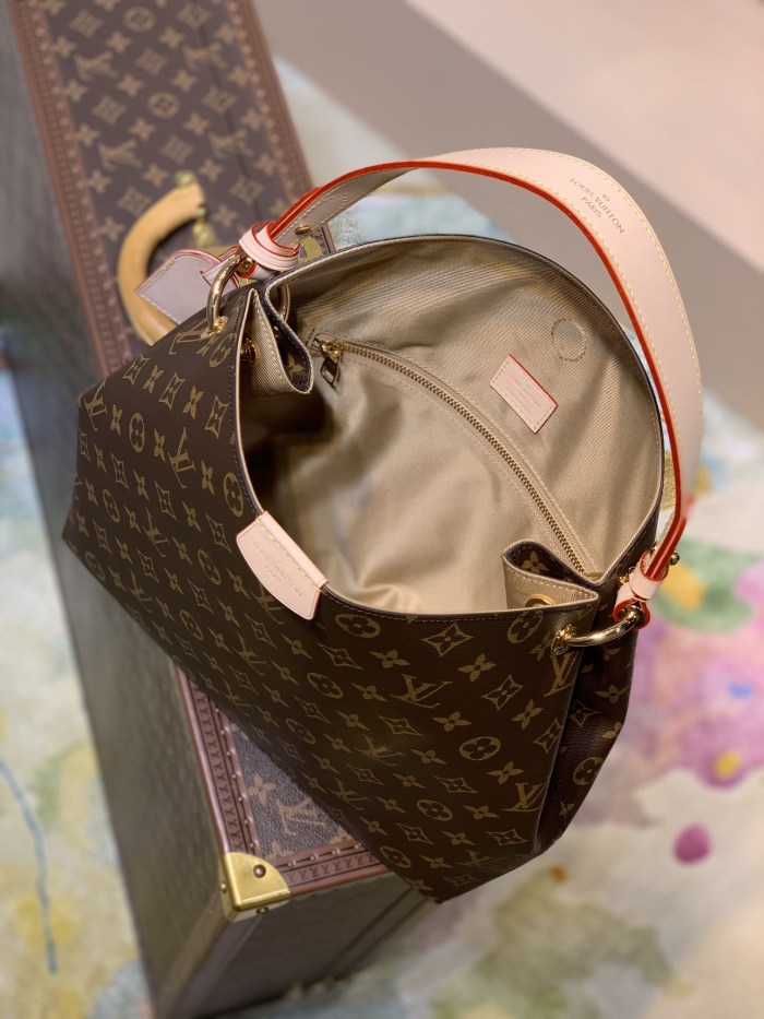 Louis Vuitton Womens Bags Handbags Luxury Brand Fashion Design GRACEFUL MM M43701  Beige Monogram Canvas without Original Box
