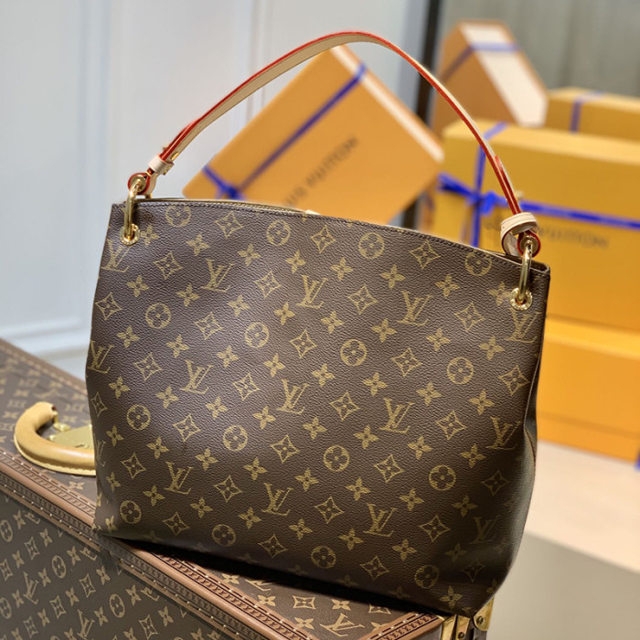 Louis Vuitton Womens Bags Handbags Luxury Brand Fashion Design GRACEFUL MM M43701  Beige Monogram Canvas without Original Box