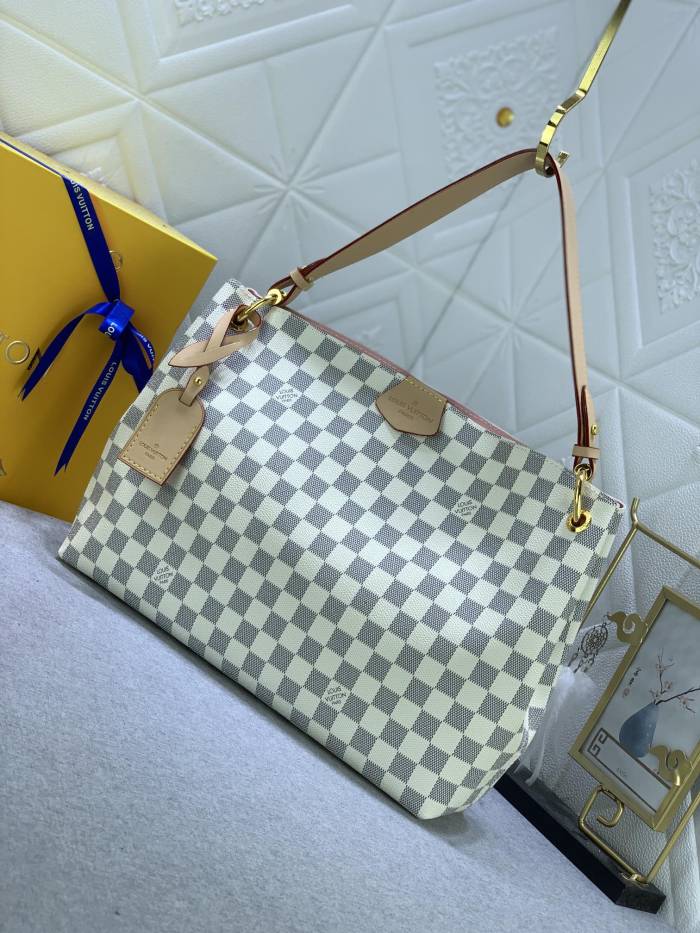 Louis Vuitton Womens Bags Handbags Luxury Brand Fashion Design GRACEFUL MM M43701  Beige Monogram Canvas without Original Box