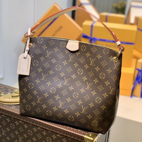 Louis Vuitton Womens Bags Handbags Luxury Brand Fashion Design GRACEFUL MM M43701  Beige Monogram Canvas without Original Box