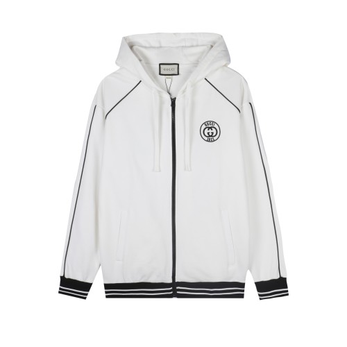 Gucci Womens Mens Zip Hoodie Luxury Brand Mens Sweatshirt Winter Fashion COTTON JERSEY SWEATSHIRT WITH PATCH Whatsapp【+1-3239614486】
