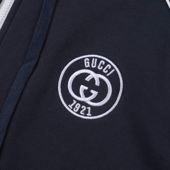 Gucci Womens Mens Zip Hoodie Luxury Brand Mens Sweatshirt Winter Fashion COTTON JERSEY SWEATSHIRT WITH PATCH Whatsapp【+1-3239614486】