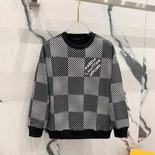 Louis Vuitton Womens Mens Long Sleeve Sweatshirt Luxury Brand Mens Damier Cotton Sweatshirt Whatsapp【+1-3239614486】