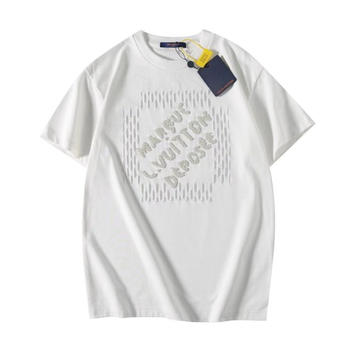 Louis Vuitton Luxury Brand Men Womens Short Sleeve T-Shirt Embroidered Signature Cotton T-Shirt 1AFV76 Whatsapp 【+1-3239614486】