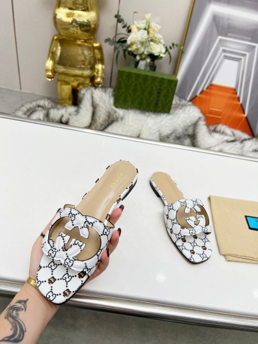 Gucci Womens Shoes Slippers Gucci WOMEN'S INTERLOCKING G CUT-OUT SANDAL Luxury Brand with Original Box 694451 US000 2535 Whatsapp 【+1-3239614486】