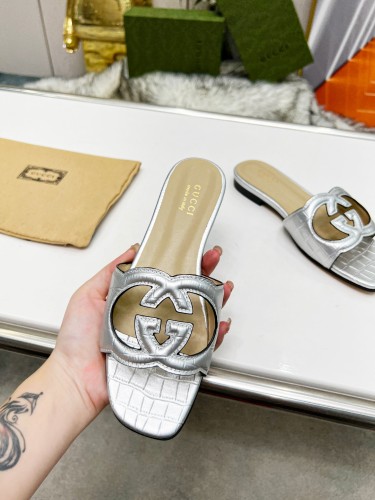 Gucci Womens Shoes Slippers Gucci WOMEN'S INTERLOCKING G CUT-OUT SANDAL Luxury Brand with Original Box 694451 US000 2535 Whatsapp 【+1-3239614486】