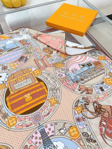 Louis Vuitton Scarves Womens Fashion Scarf LV Journey Square 90 M79935 with Original Box Whatsapp【+1-3239614486】