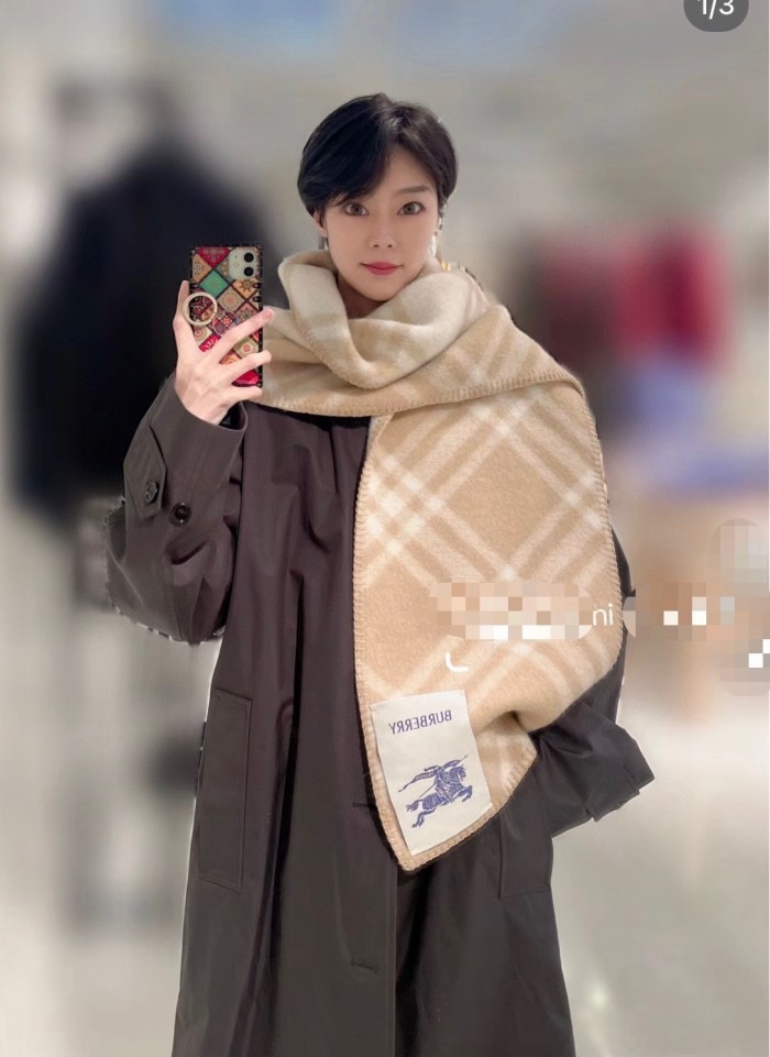 Burberry Scarves Men Womens Fashion Scarf Check Wool Scarf with Original Box Whatsapp【+1-3239614486】