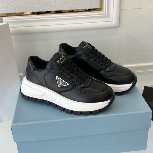 Prada Mens Shoes Casual Luxury Brand Breathable Sneakers with Original Box Downtown leather sneakers 2EE364_3LKG_F098Z with Original Box Whatsapp【+1-3239614486】
