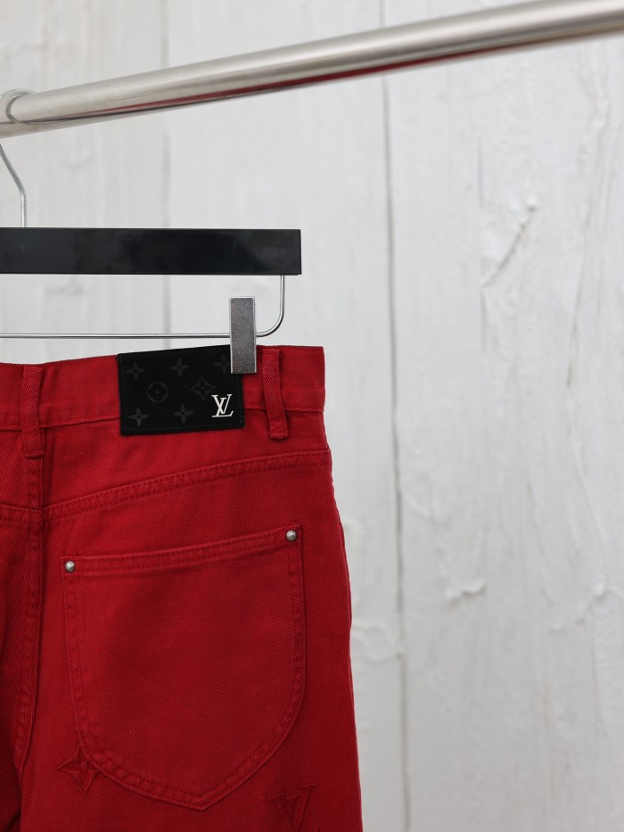 Louis Vuitton Luxury Brand Women Mens Pant Jeans Embroidered Denim Pants 1AFAD2 Whatsapp 【+1-3239614486】