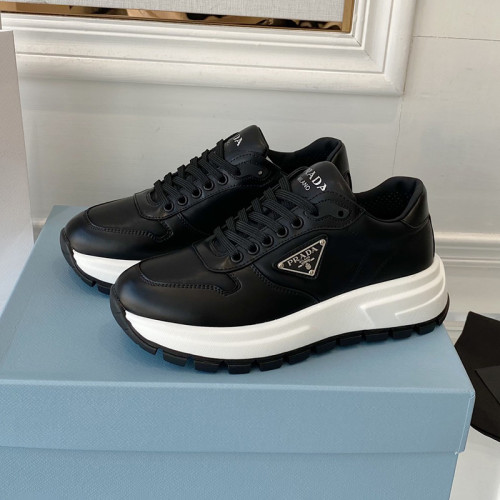 Prada Mens Shoes Casual Luxury Brand Breathable Sneakers with Original Box Downtown leather sneakers 2EE364_3LKG_F098Z with Original Box Whatsapp【+1-3239614486】