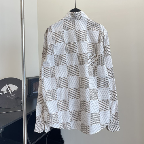 Louis Vuitton Women Men Shirts Luxury Brand Mens Shirt  Damier Long-Sleeved Classic Cotton Shirt 1AFJDA Top Quality Whatsapp 【+1-3239614486】