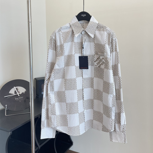 Louis Vuitton Women Men Shirts Luxury Brand Mens Shirt  Damier Long-Sleeved Classic Cotton Shirt 1AFJDA Top Quality Whatsapp 【+1-3239614486】