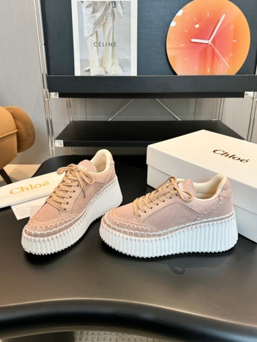 Chloe Chloé Womens Shoes Sneakers Luxury Brand Nama Wedge Sneaker with Original Box Whatsapp【+1-3239614486】