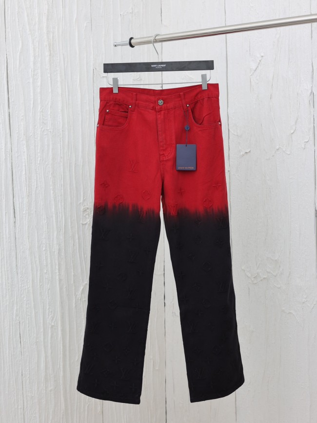 Louis Vuitton Luxury Brand Women Mens Pant Jeans Embroidered Denim Pants 1AFAD2 Whatsapp 【+1-3239614486】