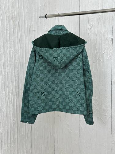 Louis Vuitton Men Womens Coat Jacket Luxury Brand Mens Jackets Printed Nylon Hooded Windbreaker 1AFQD7 Top Quality Whatsapp【+1-3239614486】