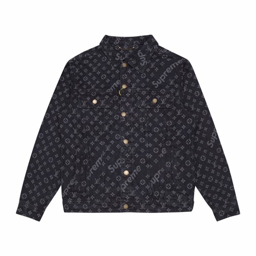 Louis Vuitton x Supreme Men Womens Jackets Denim Coat Luxury Brand Mens Jackets Top Quality Whatsapp【+1-3239614486】