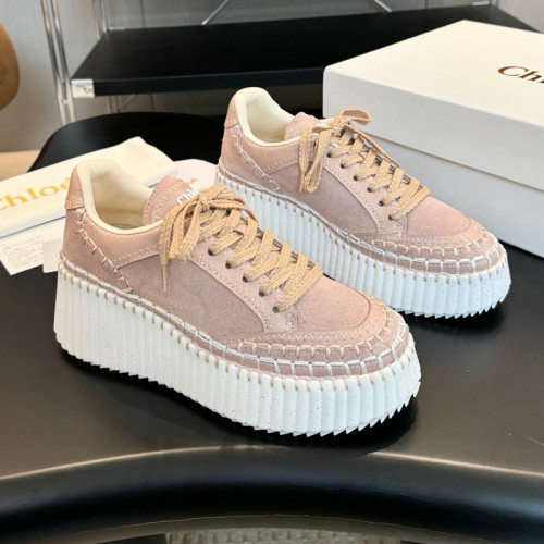 Chloe Chloé Womens Shoes Sneakers Luxury Brand Nama Wedge Sneaker with Original Box Whatsapp【+1-3239614486】