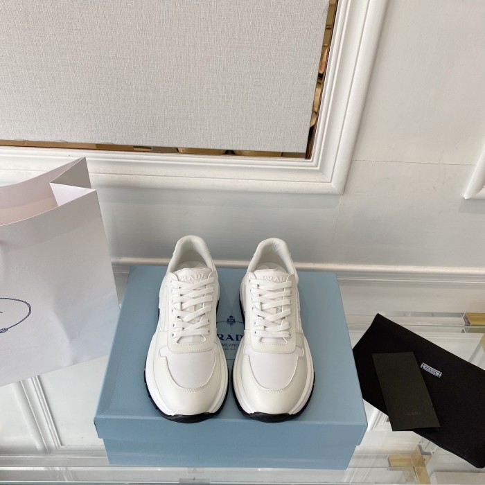 Prada Mens Shoes Casual Luxury Brand Breathable Sneakers with Original Box Downtown leather sneakers 2EE364_3LKG_F098Z with Original Box Whatsapp【+1-3239614486】