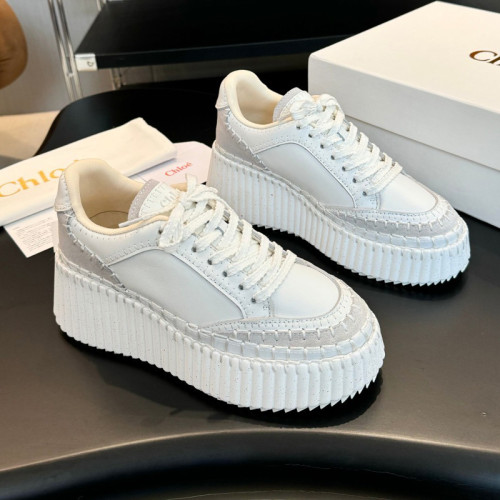 Chloe Chloé Womens Shoes Sneakers Luxury Brand Nama Wedge Sneaker with Original Box Whatsapp【+1-3239614486】