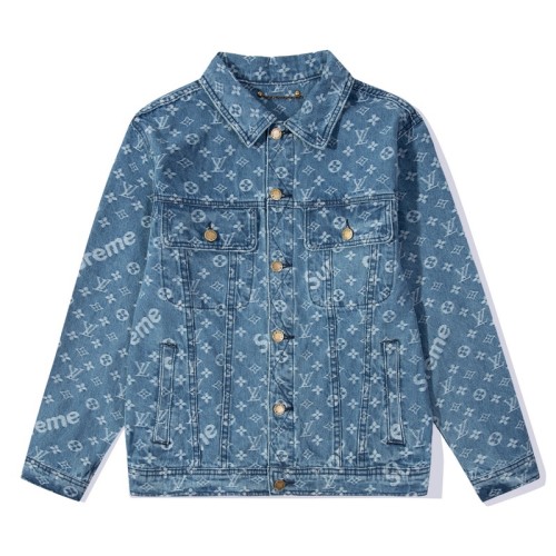 Louis Vuitton x Supreme Men Womens Jackets Denim Coat Luxury Brand Mens Jackets Top Quality Whatsapp【+1-3239614486】