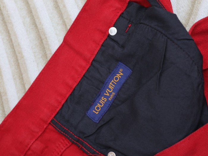 Louis Vuitton Luxury Brand Women Mens Pant Jeans Embroidered Denim Pants 1AFAD2 Whatsapp 【+1-3239614486】