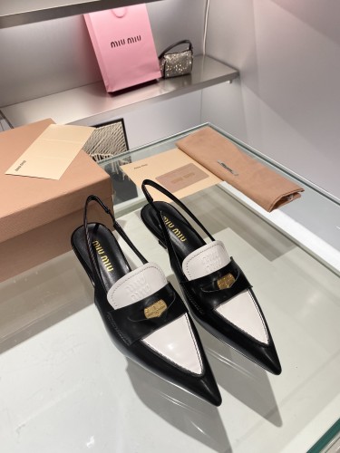 MiuMiu Womens Shoes Slippers Slides Summer Design Luxury Brand Genuine Leather Shoes with Original Box Whatsapp 【+1-3239614486】