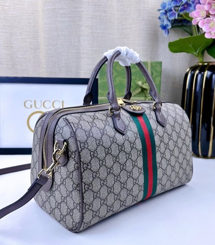 Gucci Womens Bags Handbags Shoulder Messenger Bags Luxury Brand Ophidia medium top handle bag in beige with Original Box 77206596IWG8745