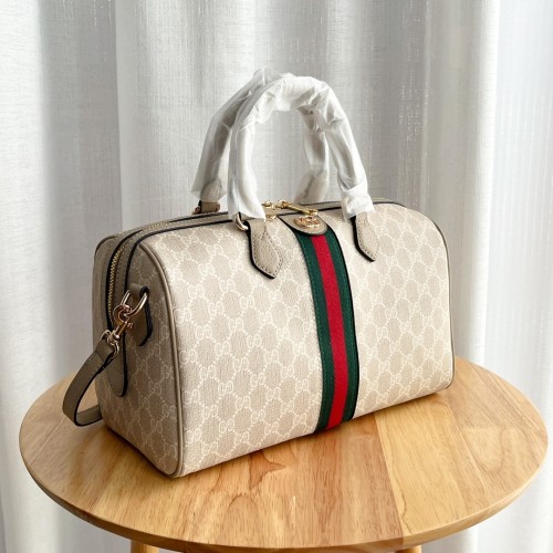 Gucci Womens Bags Handbags Shoulder Messenger Bags Luxury Brand Ophidia medium top handle bag in beige with Original Box 77206596IWG8745