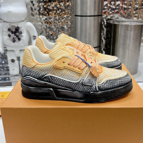 Louis Vuitton Mens Shoes Fashion Sneakers Design Luxury Brand LV TRAINER SNEAKER 1ABLVV Mix of materials with Original Box 1ABLUR Whatsapp 【+1-3239614486】
