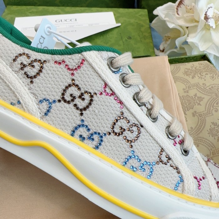 Gucci Mens Shoes Sneakers Luxury Brand men's Gucci Tennis 1977 sneaker 628709 H9H70 1161 with Original Box