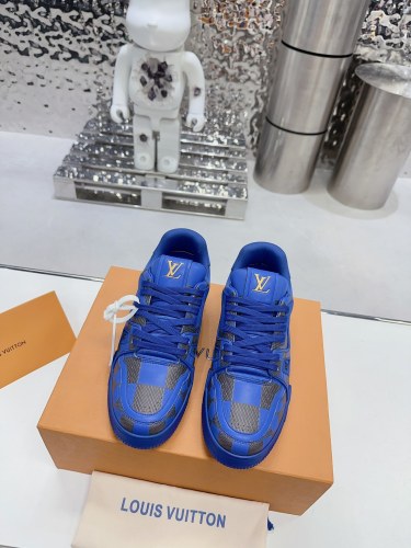 Louis Vuitton Mens Shoes Fashion Sneakers Design Luxury Brand LV TRAINER SNEAKER 1ABLVV Mix of materials with Original Box 1ABLUR Whatsapp 【+1-3239614486】