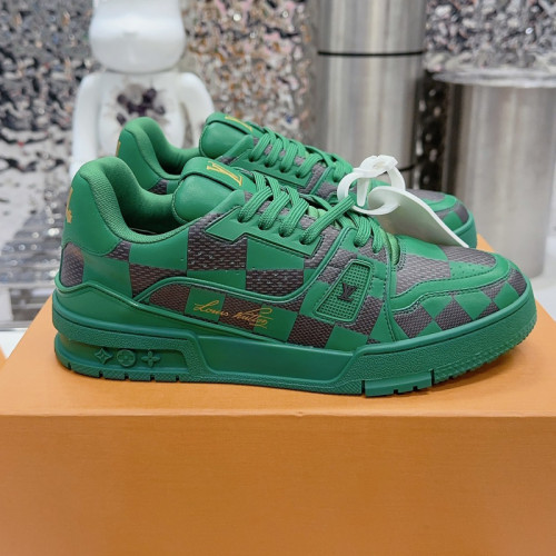 Louis Vuitton Mens Shoes Fashion Sneakers Design Luxury Brand LV TRAINER SNEAKER 1ABLVV Mix of materials with Original Box 1ABLUR Whatsapp 【+1-3239614486】