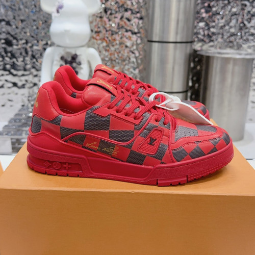 Louis Vuitton Mens Shoes Fashion Sneakers Design Luxury Brand LV TRAINER SNEAKER 1ABLVV Mix of materials with Original Box 1ABLUR Whatsapp 【+1-3239614486】