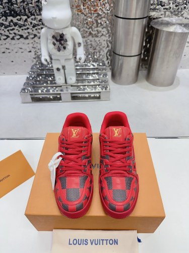 Louis Vuitton Mens Shoes Fashion Sneakers Design Luxury Brand LV TRAINER SNEAKER 1ABLVV Mix of materials with Original Box 1ABLUR Whatsapp 【+1-3239614486】