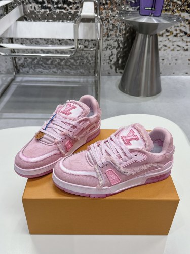 Louis Vuitton Mens Shoes Fashion Sneakers Design Luxury Brand LV TRAINER SNEAKER 1ABLVV Mix of materials with Original Box 1ABLUR Whatsapp 【+1-3239614486】