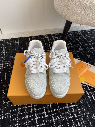 Louis Vuitton Mens Shoes Fashion Sneakers Design Luxury Brand LV TRAINER SNEAKER 1ABLVV Mix of materials with Original Box 1ABLUR Whatsapp 【+1-3239614486】