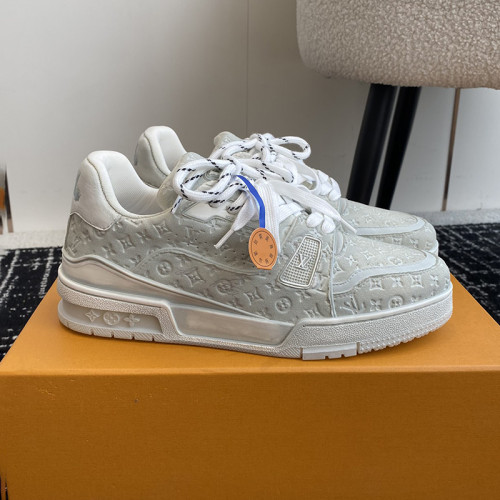 Louis Vuitton Mens Shoes Fashion Sneakers Design Luxury Brand LV TRAINER SNEAKER 1ABLVV Mix of materials with Original Box 1ABLUR Whatsapp 【+1-3239614486】