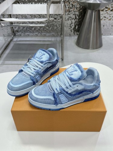 Louis Vuitton Mens Shoes Fashion Sneakers Design Luxury Brand LV TRAINER SNEAKER 1ABLVV Mix of materials with Original Box 1ABLUR Whatsapp 【+1-3239614486】