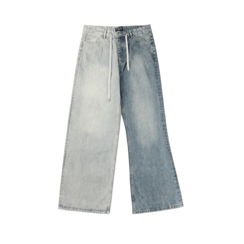 Balenciaga Luxury Brand Women Mens Pant Jeans FIFTY-FIFTY PANTS IN BLUE 793766TQW752664 with Original Box Whatsapp 【+1-3239614486】
