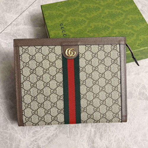 Gucci Womens Mens Unisex Bags Wallets Clutch Luxury Brand GUCCI Ophidia pouch in GG Supreme canvas with Original Box Whatsapp【+1-3239614486】