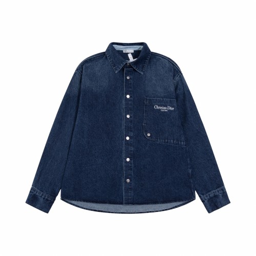 Dior Women Mens Long Sleeve Denim Shirts Luxury Brand Mens Shirt Top Quality Whatsapp 【+1-3239614486】