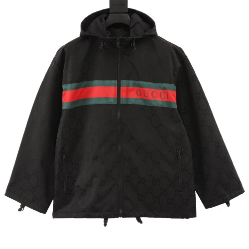 Gucci Men Womens Jackets Coat Luxury Brand Mens Jackets GG NYLON JACQUARD JACKET Top Quality Whatsapp【+1-3239614486】