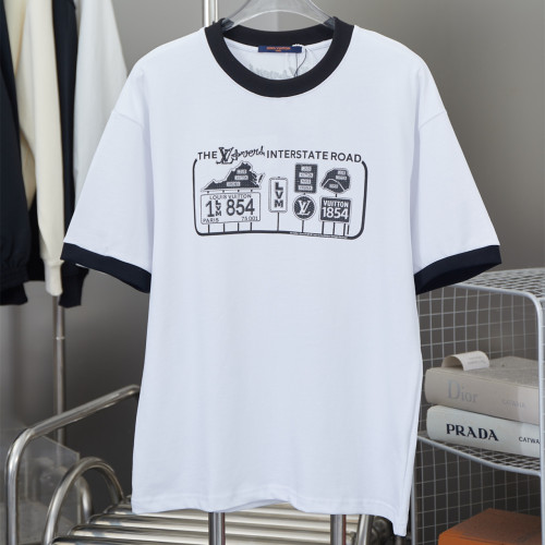Louis Vuitton Luxury Brand Men Womens Short Sleeve T-Shirt Embellished Cotton T-Shirt 1AFXNX Whatsapp 【+1-3239614486】