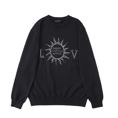 Louis Vuitton Men Womens Sweater Knitwear Luxury Brand Mens Sweaters Embellished Long-Sleeved Merino Wool Crewneck 1AFXKO Top Quality Whatsapp【+1-3239614486】