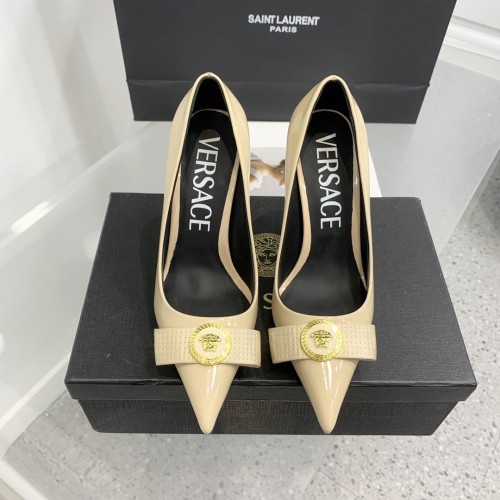 Versace Brand Womens Sandals Shoes Pumps Leather Big Size LA MEDUSA LEATHER PUMPS with 6cm High Platform and 10cm Heel Design Whatsapp 【+1-3239614486】