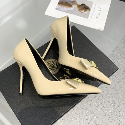 Versace Brand Womens Sandals Shoes Pumps Leather Big Size LA MEDUSA LEATHER PUMPS with 6cm High Platform and 10cm Heel Design Whatsapp 【+1-3239614486】