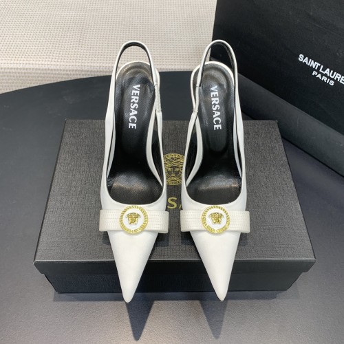Versace Brand Womens Sandals Shoes Pumps Leather Big Size LA MEDUSA LEATHER PUMPS with 6cm High Platform and 10cm Heel Design Whatsapp 【+1-3239614486】
